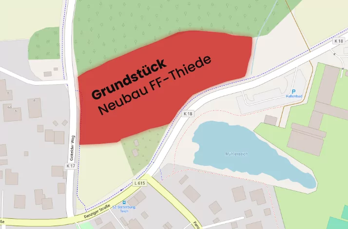 Skizze des geplanten Grundstücks für den Neubau